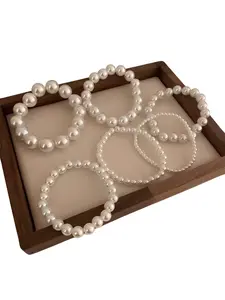2026 New French Stackable Swarovski Pearl Bracelet High Luster Handmade Elastic Beaded Niche Jewelry