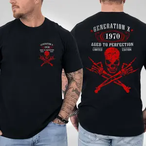 Gen X Eged to Perfection Limited Edition TShirt, Custom Baby Boomer Generation T-shirt, Gen X Classic Tee, Unisex sizing - Classic, Design Shirts, Custom Year Of Birth Tee For Men, For Women
