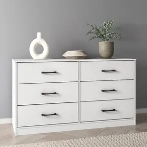 Ardent 6 Drawer Dresser, White,transitional dresser with a classic silhouette