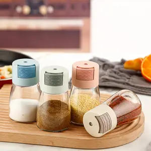 Salt and Pepper Shakers Precise Quantitative Push Type, A 0.02oz Measuring Glass Salt Shaker, 0.5g Metering Salt Shaker Push Type Salt Dispenser, Seasoning Bottle Dispenser Tank for Home Kitchen