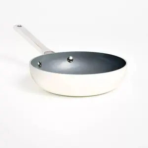 8" Nonstick Ceramic Coated Aluminum Frypan - Cream
