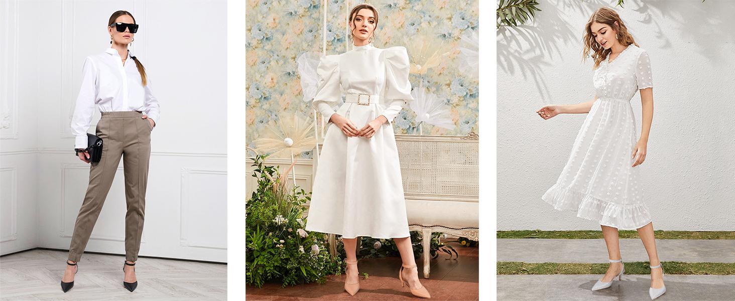 Women's Aliaa Pointed Toe Low Kitten Heels Comfort Wedding Party Casual Dress Closed Toe Pumps Shoes with 2 Inches Low Heel Design