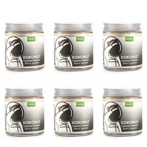 Case of 6 - KOKONUT Coconut Pudding Nutty Black Sesame Flavor, 4oz, Vegan, Gluten-Free Snack Sweet