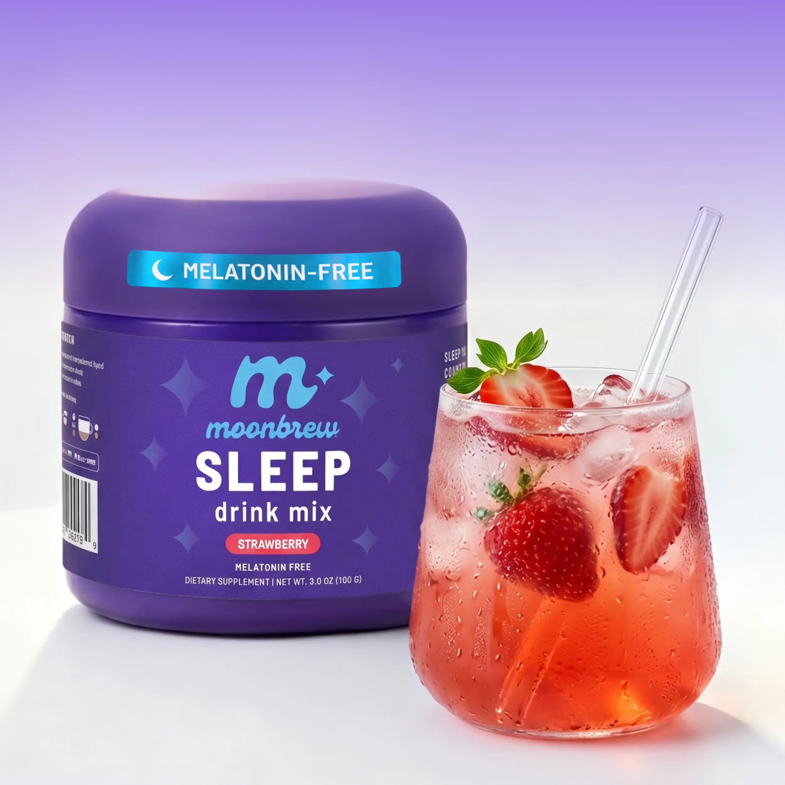 MoonBrew Strawberry – Magnesium Sleep Drink – Natural Sleep Support – Sugar-Free
