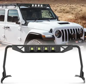 Nilight Windshield Frame Cover with 4 x LED Lights Insert Roof Sun Visor Cowl Body Armor Compatible with 2018-2026 Jeep Wrangler JL JLU & Gladiator JT (Excluding JL 4xe & JT Mojave) summervibes