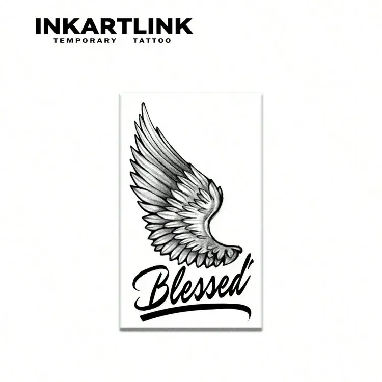 Tattoo, Semi-Permanent Tattoo, Angel, Temporary Tattoo, Long-Lasting, Fake Tattoo, Waterproof, Authentic Tattoo Appearance, Plant-Based