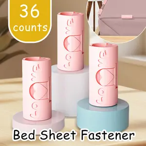 36 Counts Bed Sheet Grippers, Random Color Sheet Clips for Bedding, Duvet Cover Holders to Prevent Slip and Fall