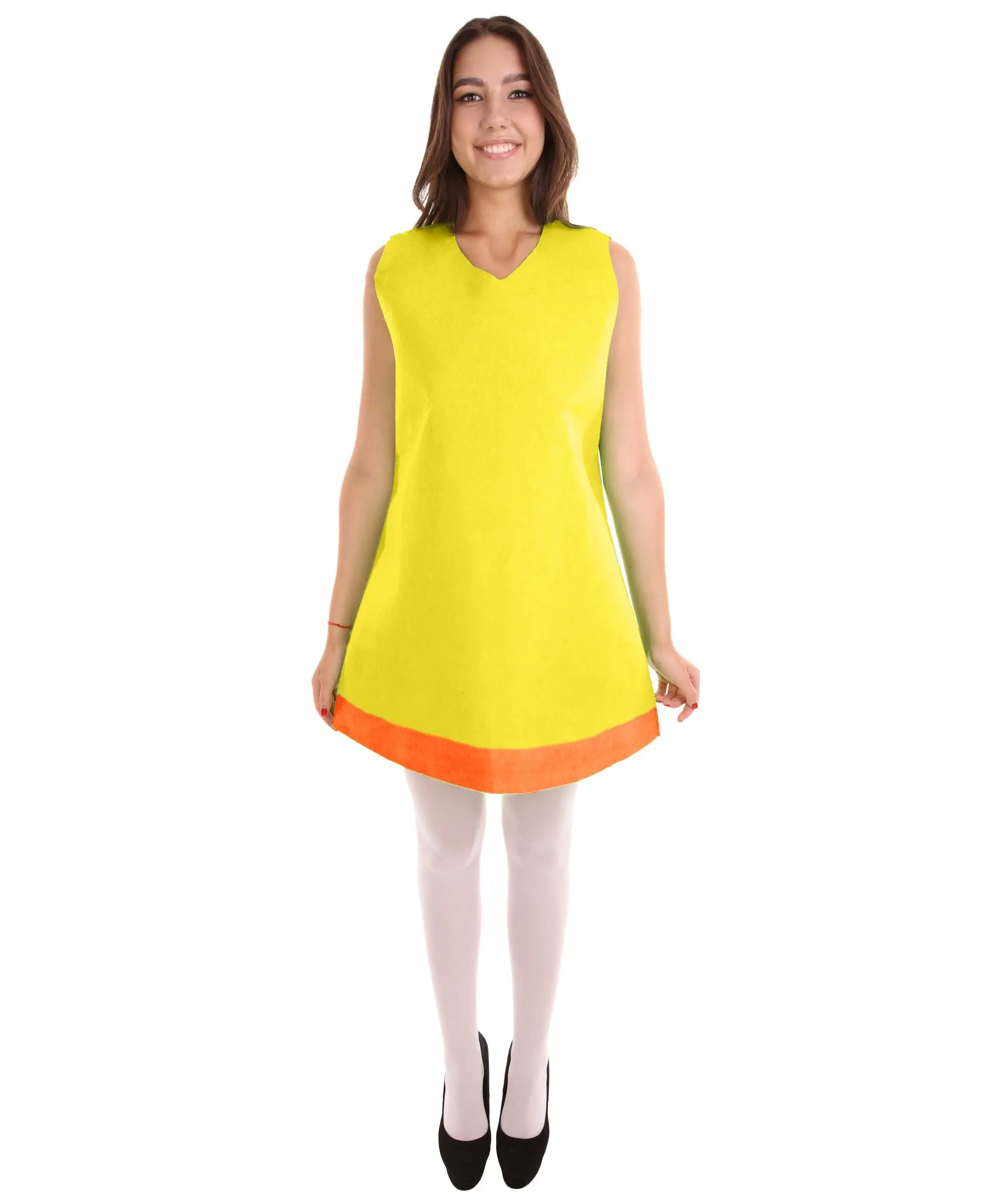 HPO Adult Women Trolls Cosplay Yellow Costume Moxie Dewdrop for flame-retardant synthetic fabric - S