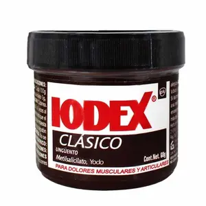 Pomada Iodex Clasico / Classic Ointment provides fast relief from muscle aches, bruises, and back pain (2oz/60g)