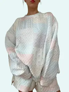 Shades Of Blue Quilted Pastel Sweatshirt