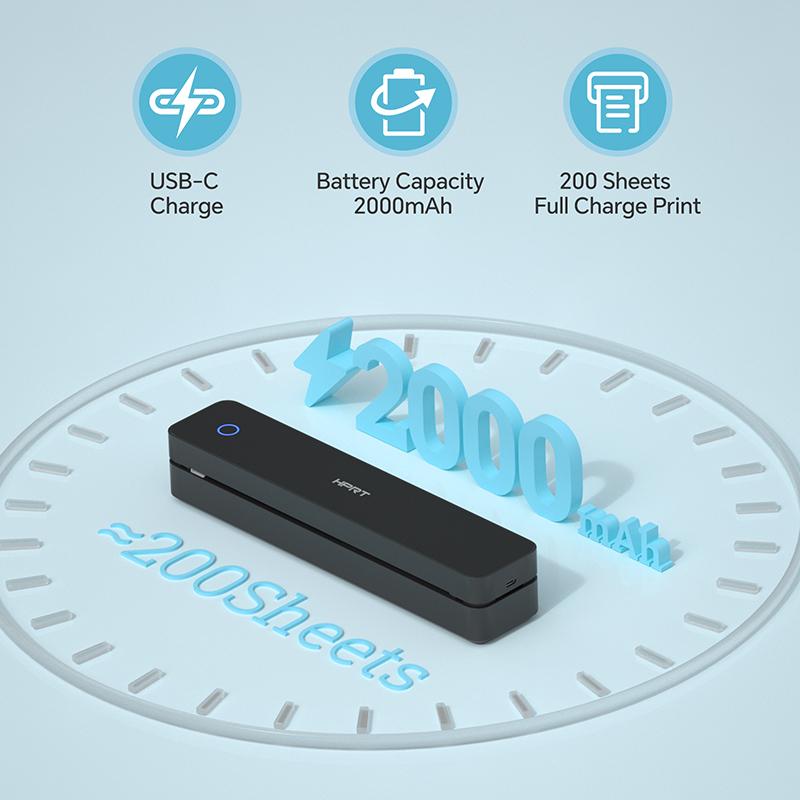 Portable Wireless Bluetooth Thermal Printer, Inkless Travel Printer for iOS Android Laptop, Mobile Printer for Home Office, Supports 8.5x11 US Letter & A4 Paper, Christmas Gift