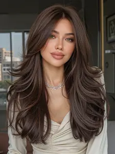 24 Inch Wig High Quality Daily Party Cosplay Suitable for All Face Shapes Versatile Beautiful and Attractive Wig Wavy Synthetic Hairpiece