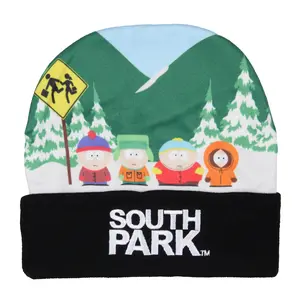 South Park Beanie Cartman Kenny Stan Kyle Sublimated Embroidered Knit Beanie Hat Cap