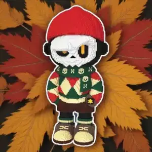 2026 New Circus Villain Clown Bear 3D Puzzle Building Block Ornament, Room Decoration, Home Decor, Party Decor, Handmade Craft