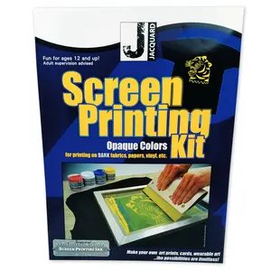 Jacquard Screen Printing Kit  - with 4 Opaque Colors - for Beginners and Professional Screen Printers