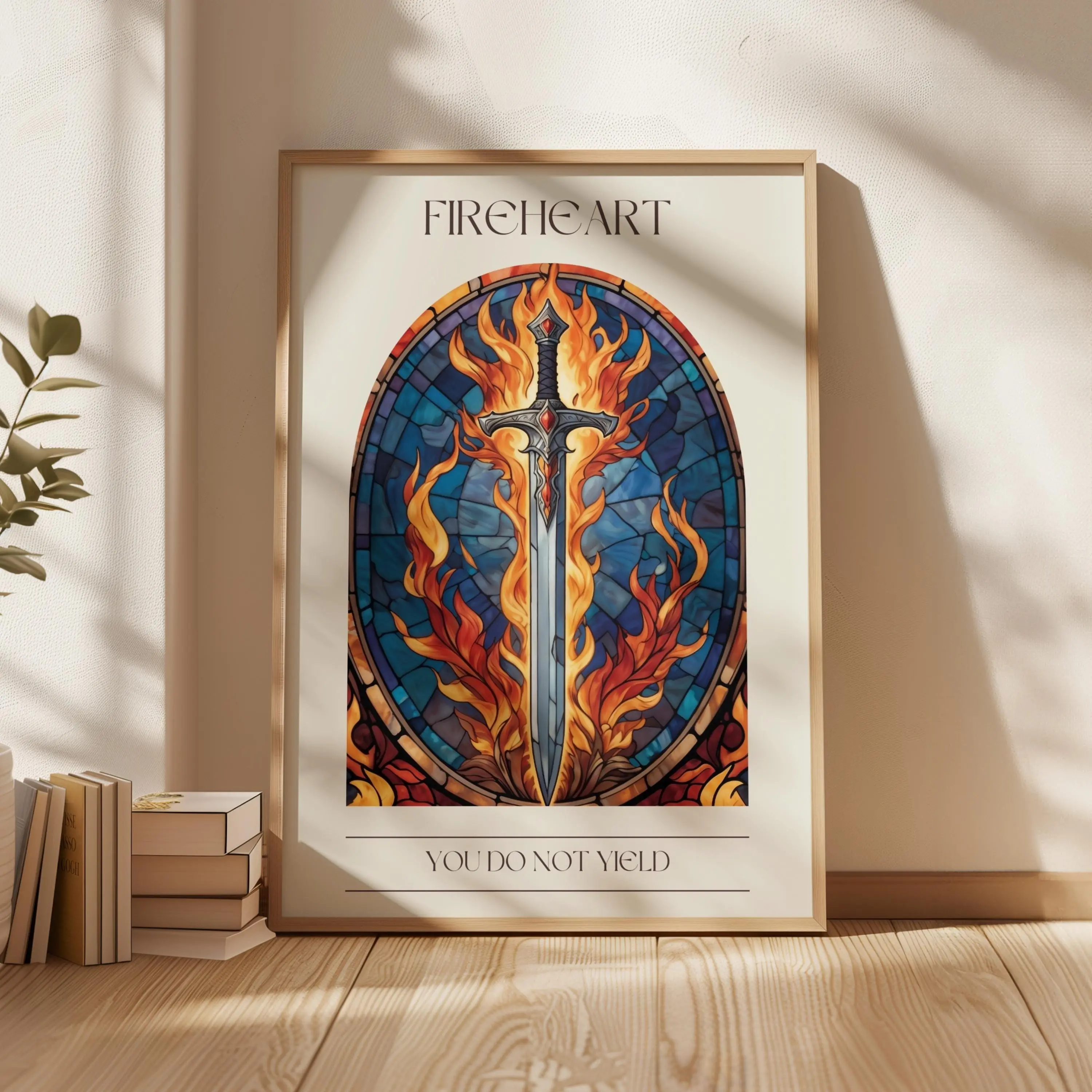 Fireheart Print Throne of Glass Print Terrasen TOG Print Book Print Bookish Wall Art Stained Glass Print Booktok SJM