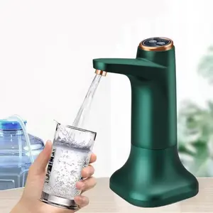 USB Rechargeable Water Dispenser with Detachable Base for 5 Gallon Bottles - Portable Dispenser with 1200mAh  -  and Automatic - Ideal for , Office, and Outdoor Use (Tabletop Green)