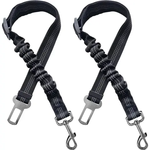 Solid Nylon Car Seat Belt Dog Leash - Length-Adjustable Pet Safety Leash with Scalable Flexibility, Enhanced Safety, Snap, Comfortable Fit, Daily-Use Durable, Random Color, Car Interior Accessories for Daily Trips