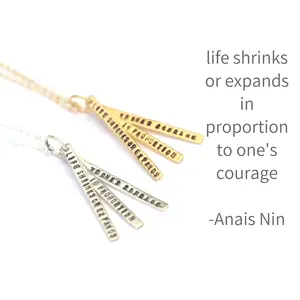 "Life Shrinks or Expands in Proportion to One's Courage" -Anais Nin Quote Necklace