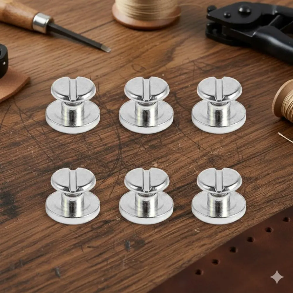 Professional Leathercraft Tool Kit: Heavy Duty Brass Rivets, Industrial Grade Binding Screws for DIY Album, Calendar Repair, Precision Metal Fasteners & Durable Hardware Maintenance Set