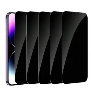 3pc Set Anti-spy Tempered Glass Screen Protector, Touch Sensitive Bubble Free Screen Protector for iPhone, Smartphone  Cover Protective Film, Phone Accessories