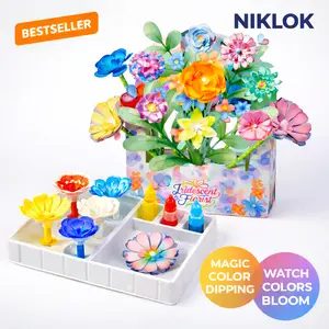DIY Watercolor Flower Craft Kit for Kids – Color Mixing STEAM Toy, Magic Bloom Art Activity, Handmade Gift Ages 3-12
