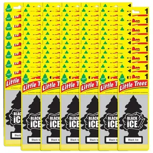 Little Trees Car Air Freshener Black Ice 144 pc's Full Wholesale Case Bulk Pack Long Lasting Scent for Auto Home Masculine Fragrance