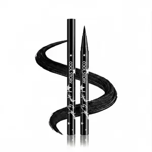 Cool story Black Liquid Eyeliner Pen, Waterproof Long Lasting Smudge Proof, Ultra Fine Tip High Pigment, Quick Dry No Fade for Precise Smooth Eye Makeup