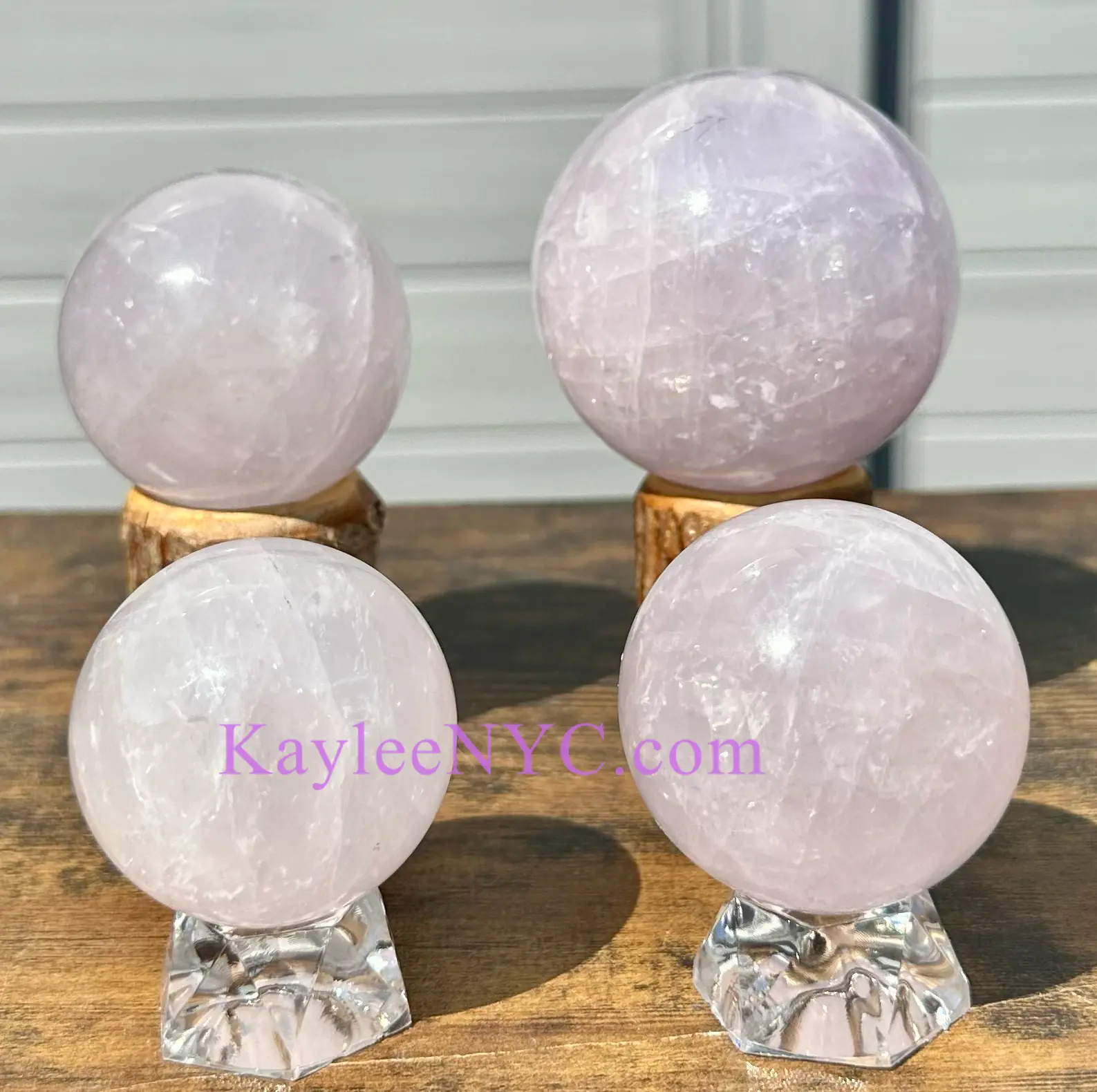 5 PCs Natural Lavender Periwinkle Rose Quartz Sphere