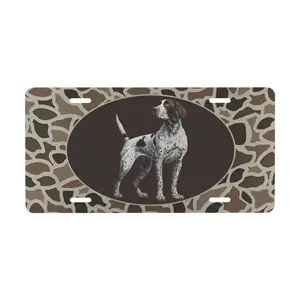 Camouflage dog License Plates Car Decor- 12x6 In Front License Plate, – Made in USA, Car Truck Tag Humor Trucks & Cars, 4 Pre-Drilled Holes,Easy Installation,Perfect Gift Ideas