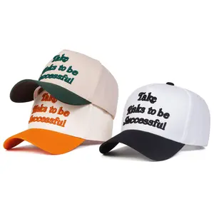 Unisex Take Risks to be Successful Letter Embroidered Baseball Cap Outdoor Adjustable Sunscreen Leisure Hat Travel Tourism Beach Vacation