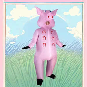 Inflatable Pig Costume, Cute Inflatable Pig Clothing, Funny Inflatable Costume for Halloween, Christmas, Birthday Party, Cosplay, Party Supplies, Menswear, Party Costume Accessory, Costume Outfit