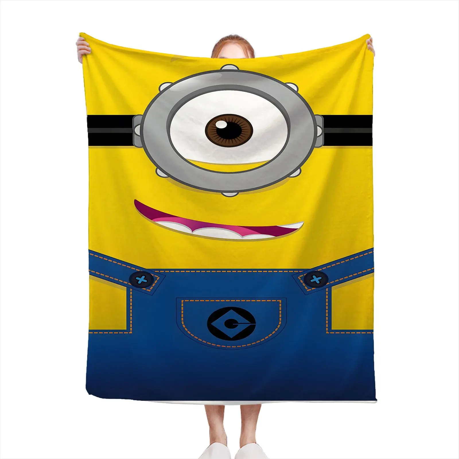 Minions Flannel Throw Blanket Perfect For Teens & Gamers Blanket Gaming Setup Rest Bed Snuggling Desk Napping Cute Bedroom Decor & Gift For Gamers
