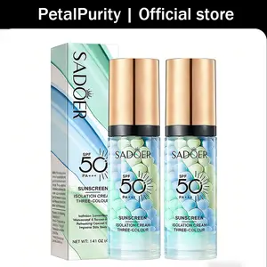 【BUY 1 GET 1 FREE】3-in-1 Color Correcting Facial Serum SPF 50 PA+++ Moisturizing Primer for Even Skin Tone Oil Control & Refreshing in Blue Lime & Green Tones - Daily, Makeup