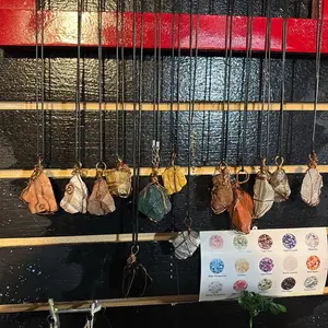 Copper wrapped crystal necklaces