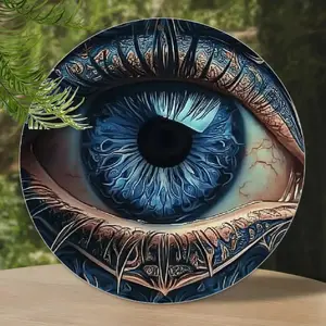 2D Flat Surface 1 Piece 8x8inch Vintage Metal Welcome Sign Waterproof Rustproof Art Decor Round Sign for Home Office Garden Terrace 70G Aluminium