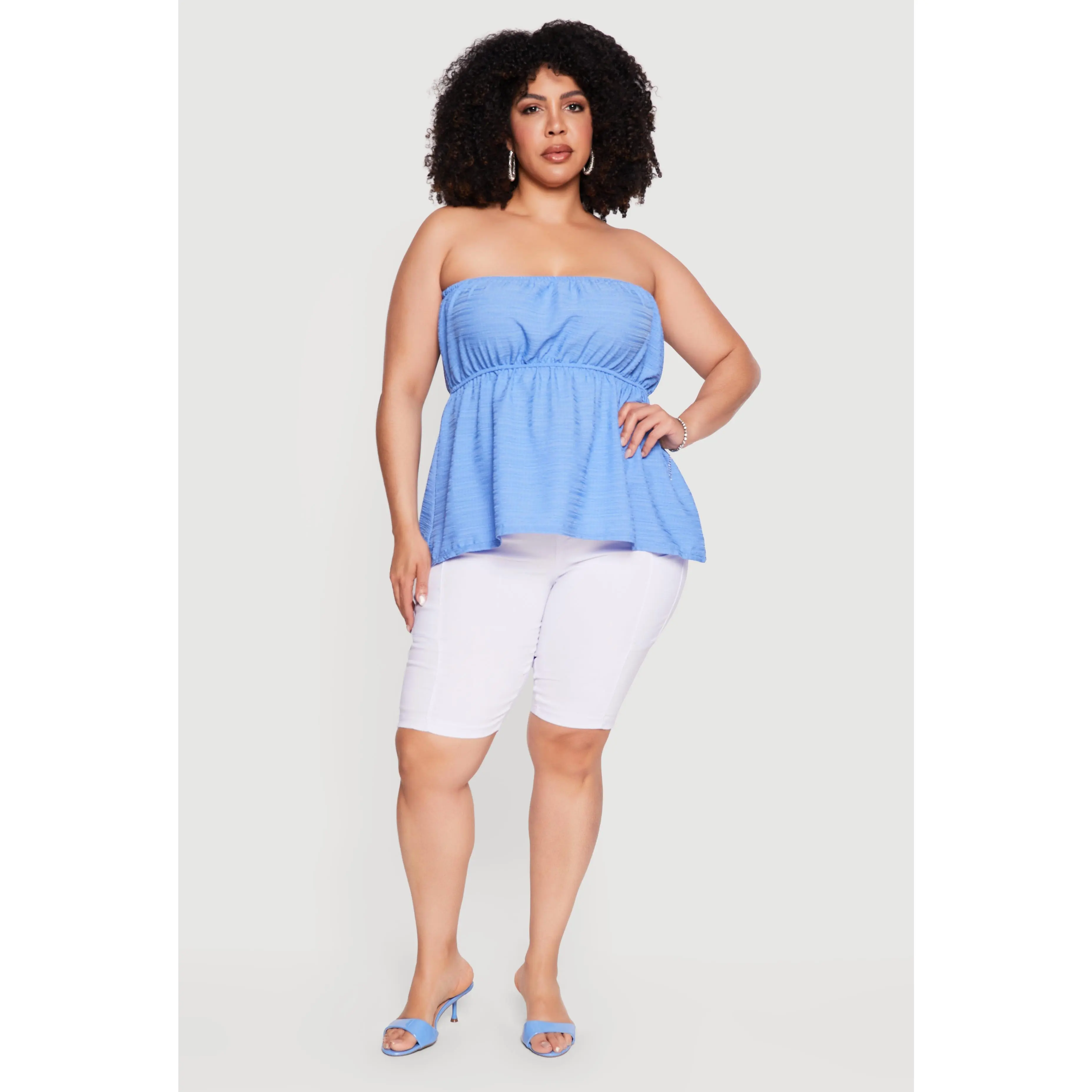 Plus Size Textured Knit Tube Top