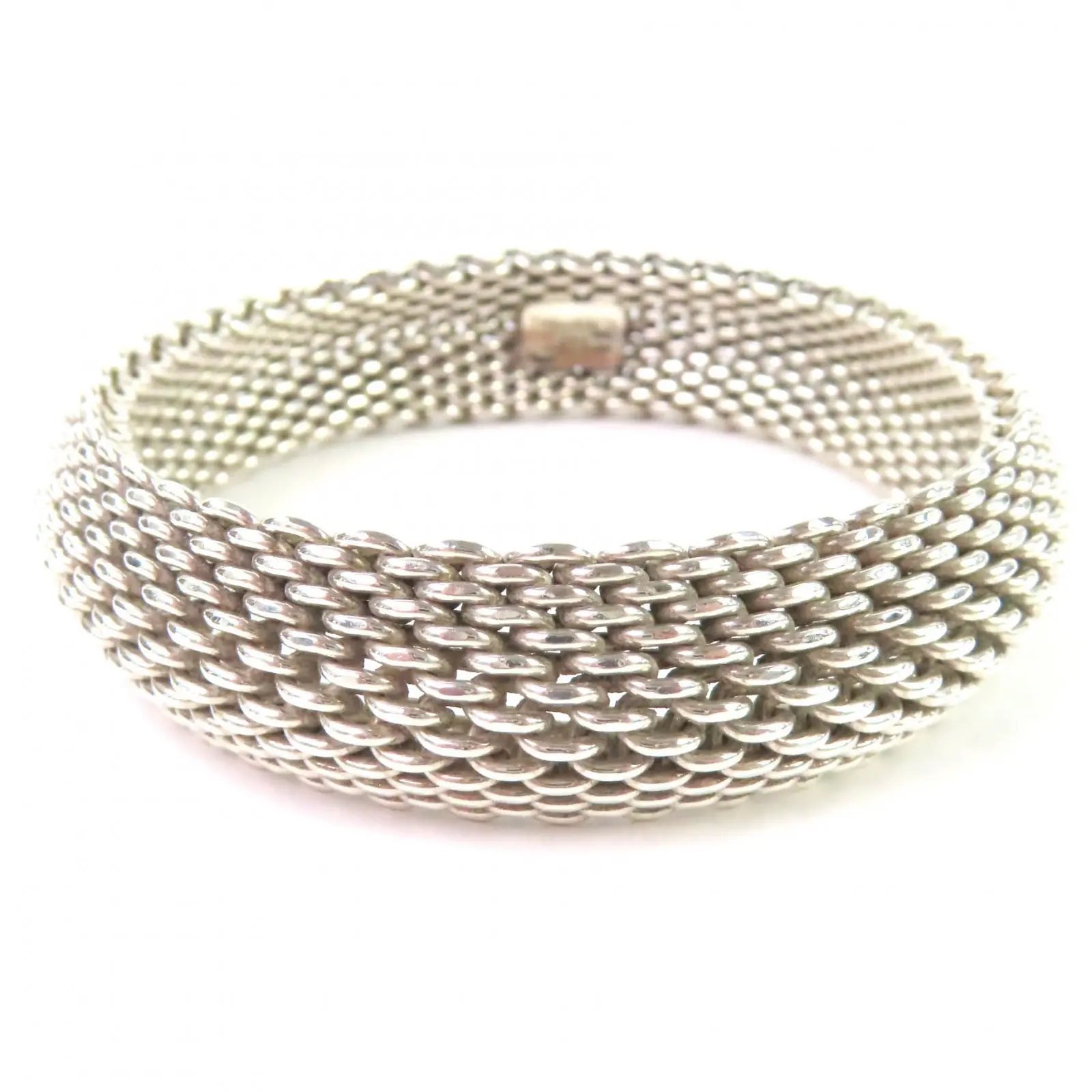 Pre-owned Tiffany & Co. Sterling Silver 925 (Ag925) Small Leather Goods Tiffany&Co. Somerset 925 Silver Bracelet