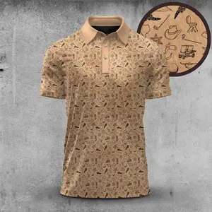 Men’s Texas Pattern Polo Shirt – Lone Star Flag Symbol Patriotic Summer Shirt