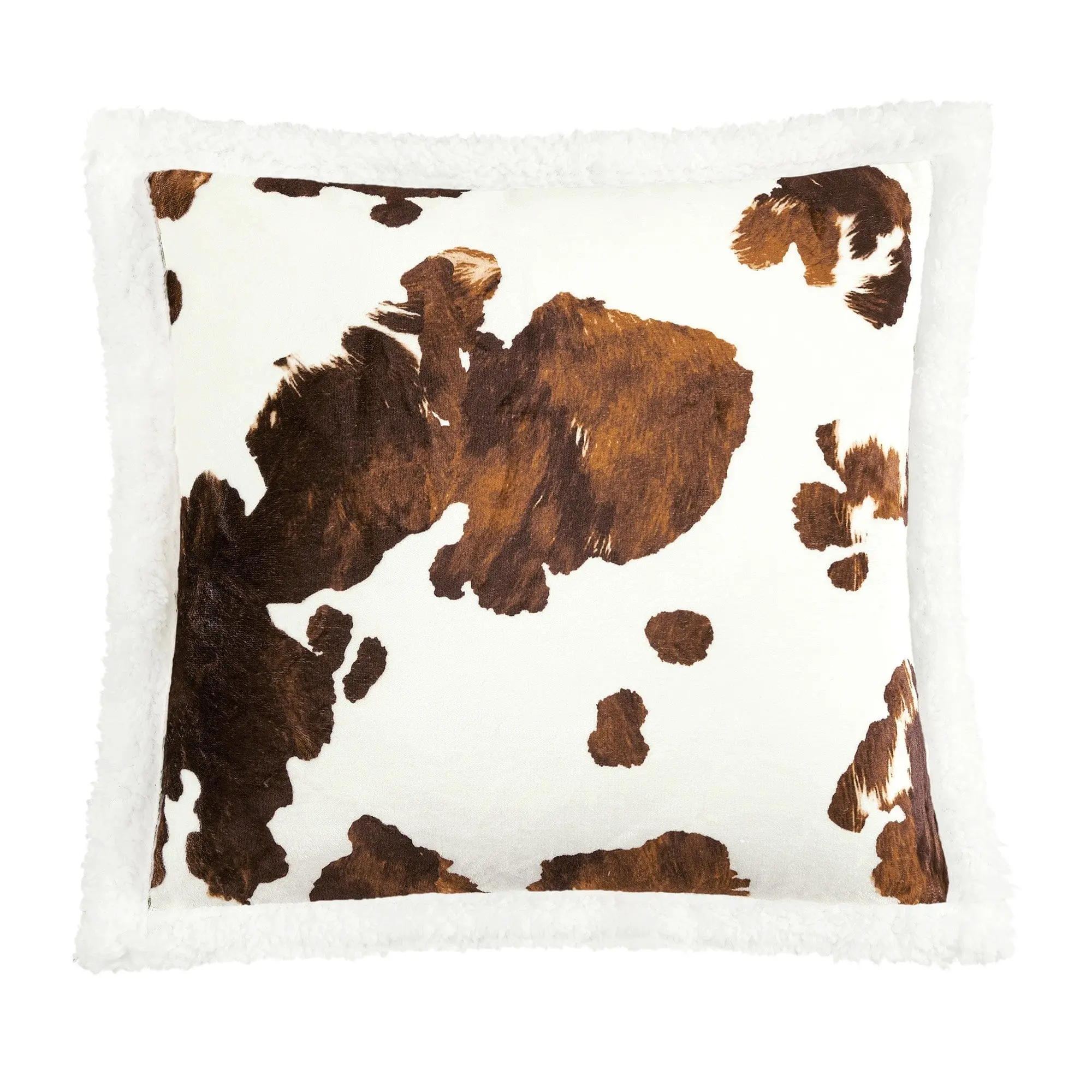 Elsa Cowhide Campfire Sherpa Pillow