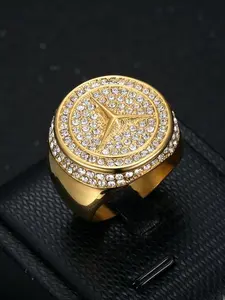 Trendy must-have new hip-hop HIPHOP Statement rings fashionable high-end imitation diamond luxury men's ring Diamond Halo Ring