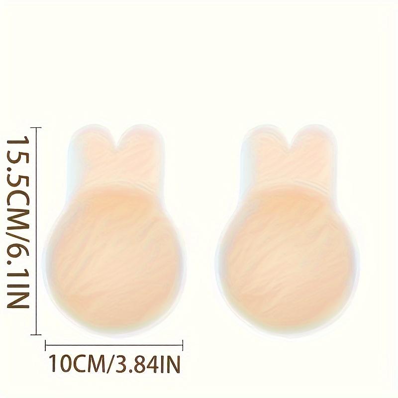 4pcs Reusable Silicone Breast Lifters - Invisible Rabbit Ear Breast Stickers, Soft Breathable Anti-Sweat Anti-Slip Push Up Nipple Covers for Strapless Dresses