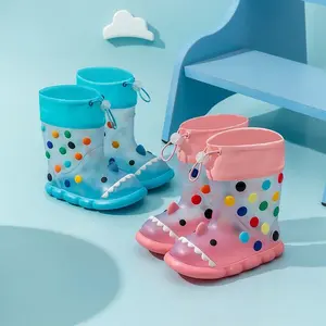 Drawstring Rain Boots Baby Shark Children's Rain Shoes Girls Non-Slip Outdoor Waterproof Boys Girls Rubber Shoes