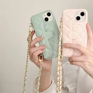 Classic Luxury Leather Crossbody Phone Case with Adjustable Lanyard Strap for iPhone 11-17 Series（No gift box）