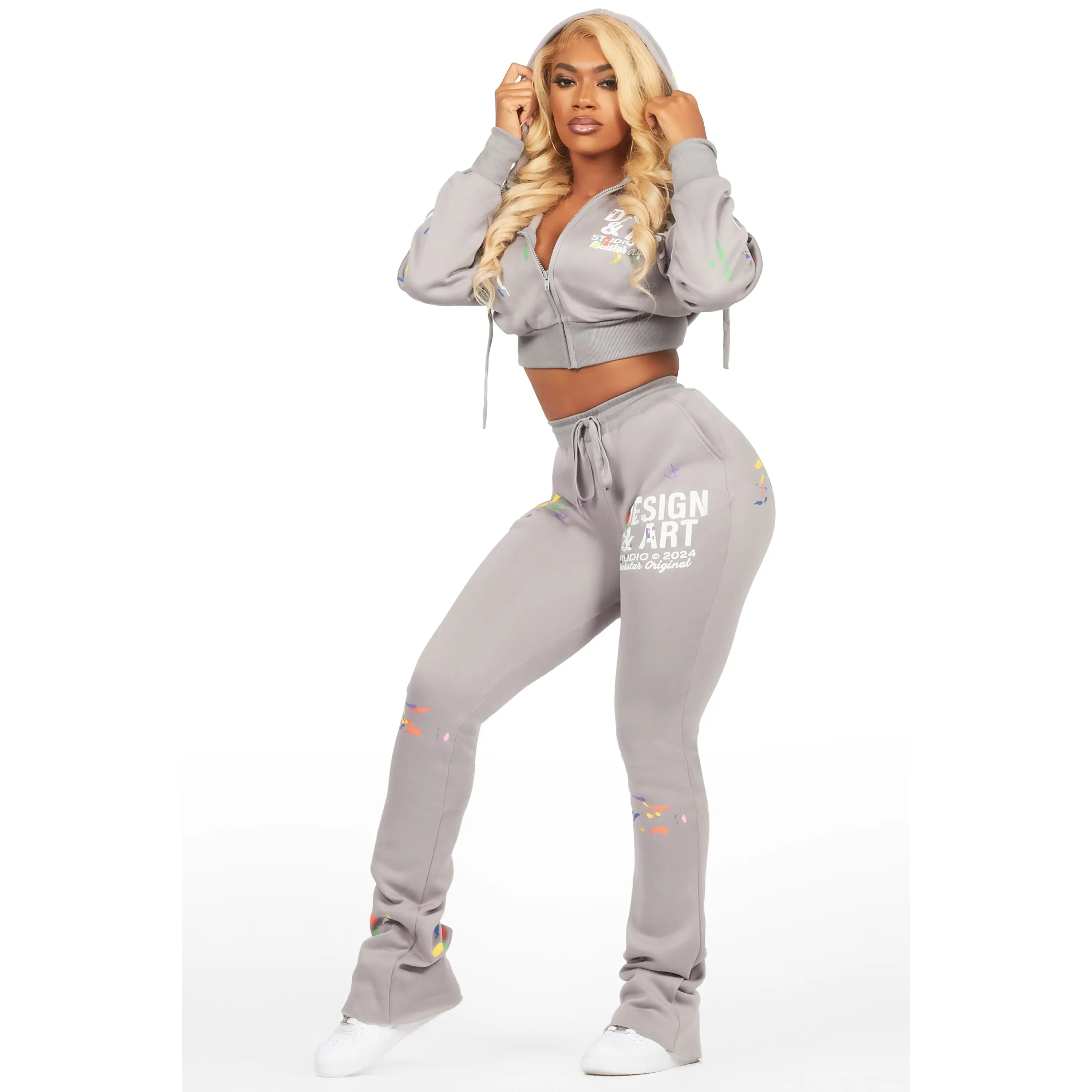 Kristiane Grey Crop Super Stacked Trackset
