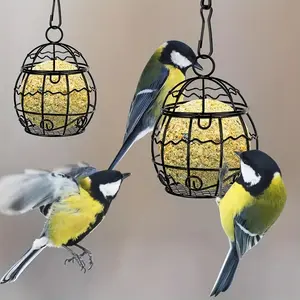 Hanging Food Dispenser Bird Feeder, Creative Iron Bird Cage Feeder, Pet Feeding Supply, Hanging Iron Bird Feeder, Pet Supplies, Feeding Tools, Hanging Hummingbird Feeder, Bird Feeding Station