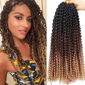 Passion Twist Hair 18 Inch 7 Packs Water Wave Crochet Hair Black Wrap Braiding Hair For Passion Twist Crochet Hair/Butterfly Locs/Spring Twist Crochet Braids Boho Hair Extension (18 Inch, 1B/30/27#)