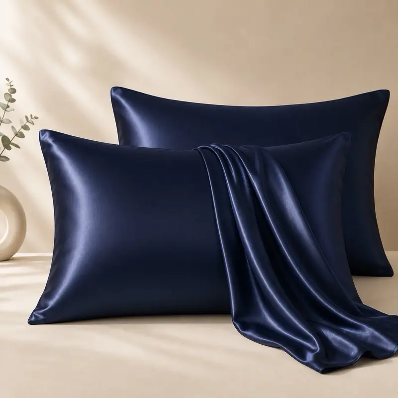 [2pcs Soft Satin Pillowcases Set] Soft Cooling Silky Satin Pillowcases | Breathable, Smooth Covers for Sleep, Machine Washable