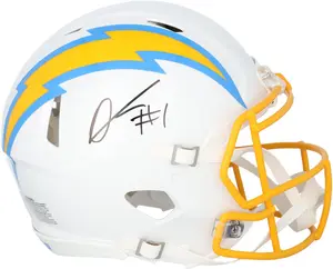 Quentin Johnston Los Angeles Chargers Autographed Riddell Speed Authentic Helmet - Fanatics Authentic Certified
