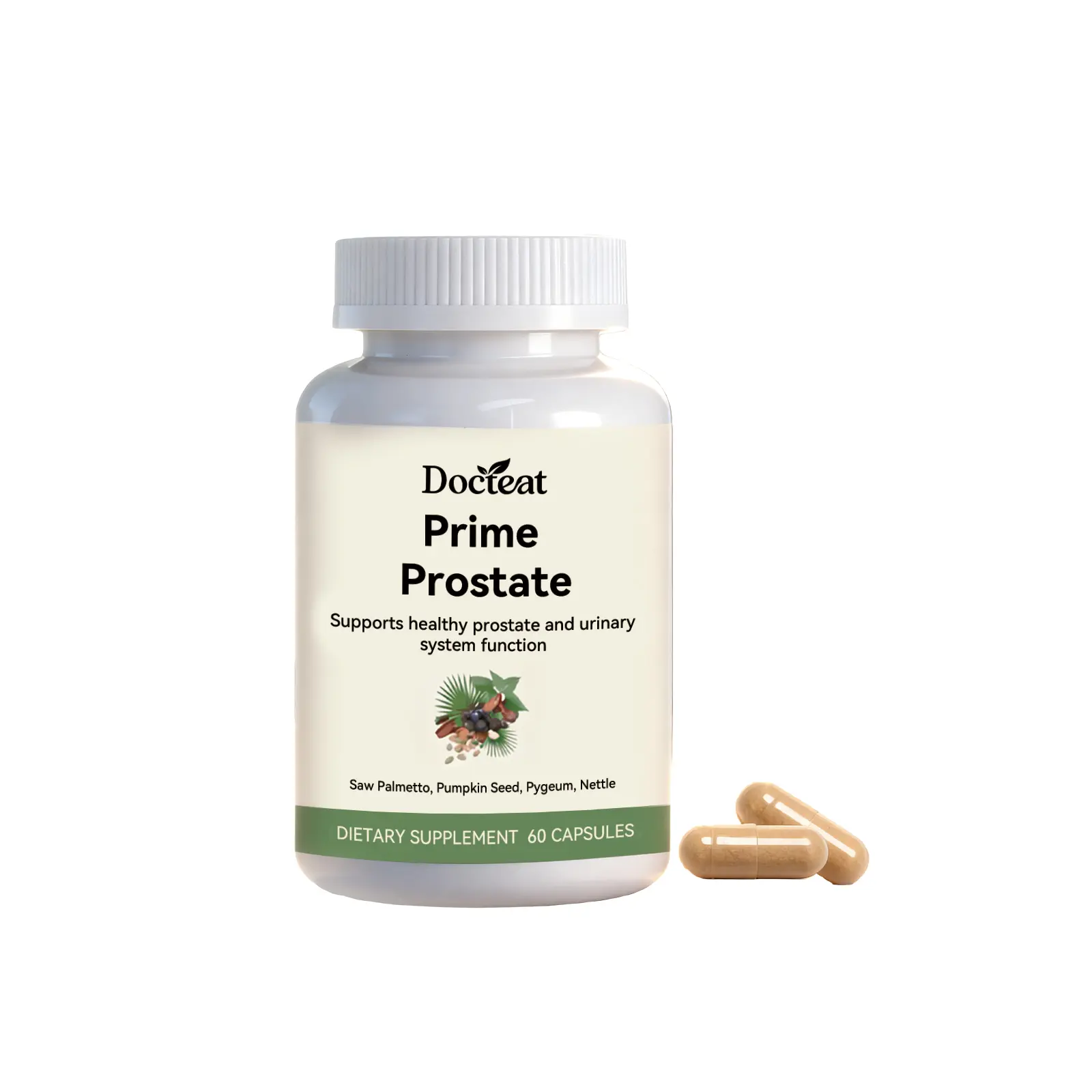 Men’s Prostate Support Capsules with Saw Palmetto Pumpkin Seed Pygeum Nettle & Vitamin E Extract, Supports Healthy Prostate & Urinary System Function, Daily Men Wellness Supplement 60 Capsules